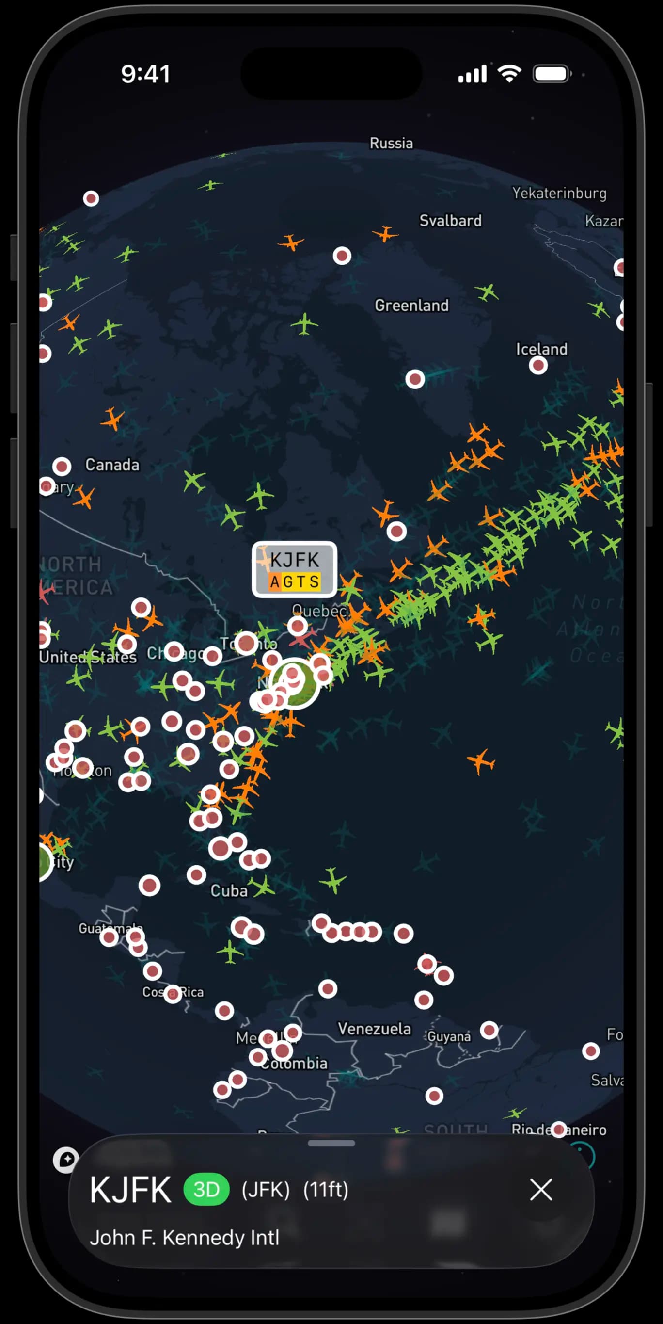 Flight graphs view on iOS app